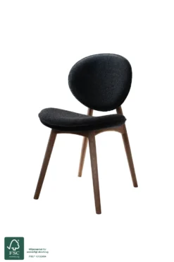 Nohr spisebordsstol - Brunolieret Eg | Sort Bouclé