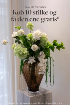 Orkidé Kunstig Blomst - Hvid | 21 hoveder
