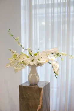 Orkidé Kunstig Blomst - Hvid | 9 hoveder