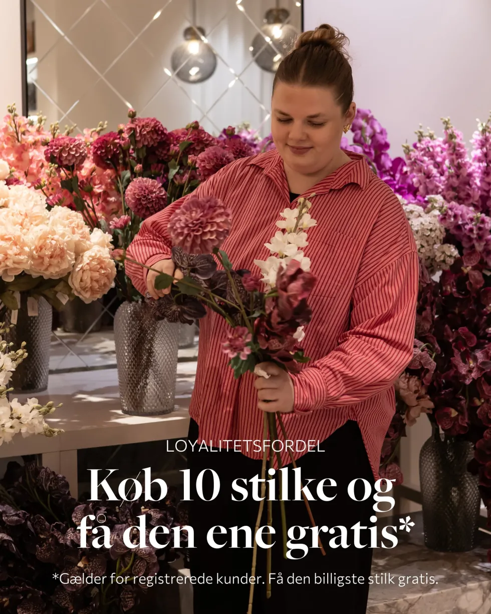 Orkidé Kunstig Blomst - Rose | 9 hoveder