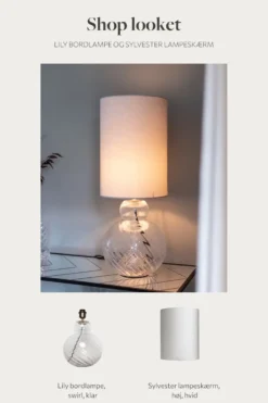 Shop looket - Lily bordlampe klar og lampeskærm