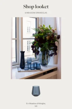 Shop looket - 6 stk. Meadow blå drikkeglas