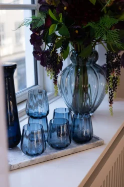 Shop looket - 6 stk. Meadow blå drikkeglas