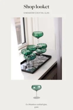 Shop looket - 6 stk. Meadow grøn cocktailglas