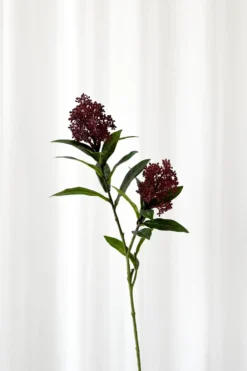 Skimmia gren Kunstig Blomst - Bordeaux