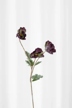Valmue kunstig blomst - mørkelilla